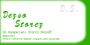 dezso storcz business card